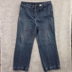 Talbots Jeans Women's Size 16 Dark Wash Denim Wide Leg Stretch Casual Flare